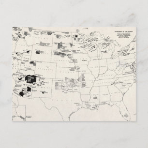 MAP: AMERICAN INDIANS 2 POSTCARD