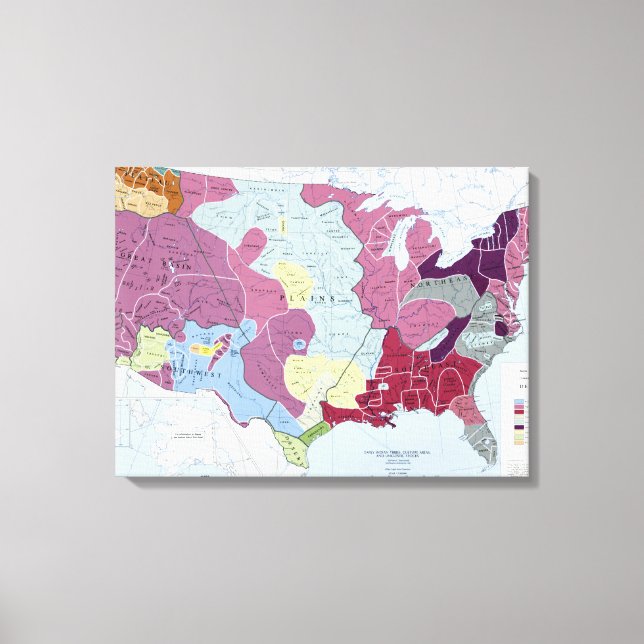 MAP: AMERICAN INDIANS CANVAS PRINT (Front)