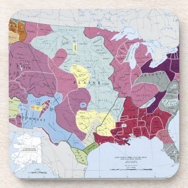 MAP: AMERICAN INDIANS COASTER (Front)