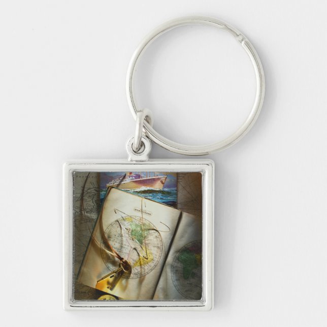 Map And Compass Key Ring (Front)