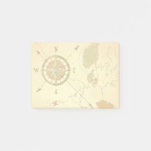 Map and Compass Post-it Notes