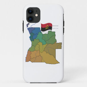 Map and Flag of Angola Case-Mate iPhone Case