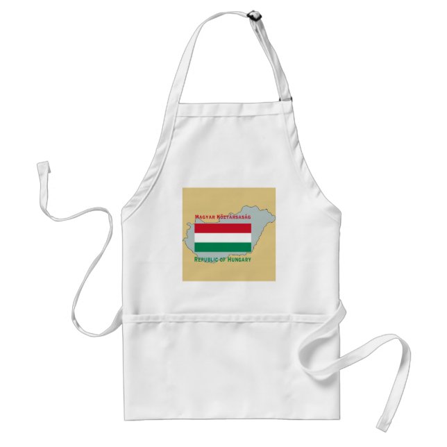 Map and Flag of Hungary Standard Apron (Front)