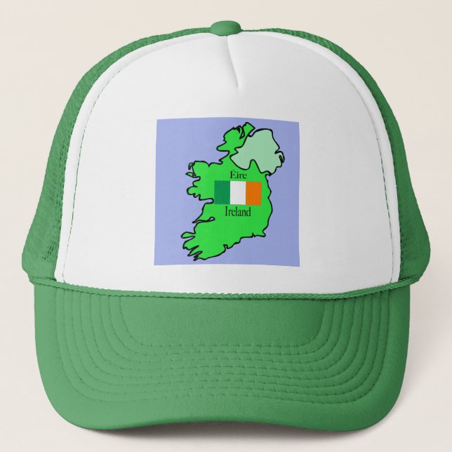 Map and Flag of Ireland Trucker Hat (Front)