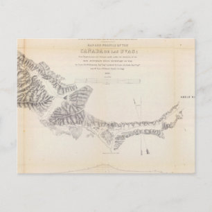 Map and Profile of Canada de las Uvas Postcard