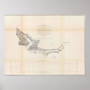 Map and Profile of Canada de las Uvas Poster