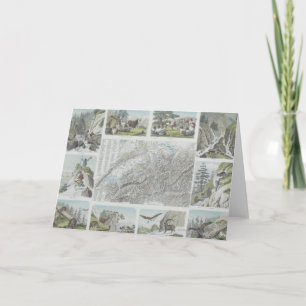 Map and Vignettes of Swiss Alps Card