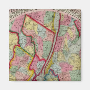 Map Around The City Of New York Magnet