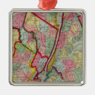 Map Around The City Of New York Metal Tree Decoration