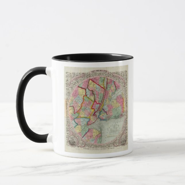 Map Around The City Of New York Mug (Left)