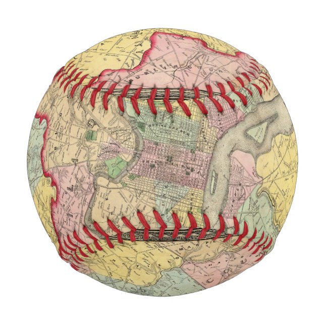 Map Around The City Of Philadelphia Baseball (Front)