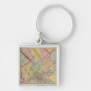 Map Around The City Of Philadelphia Key Ring