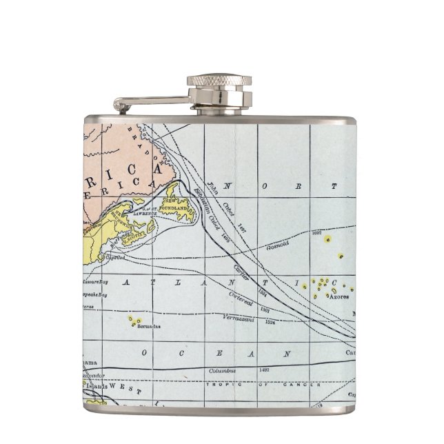 MAP: ATLANTIC VOYAGES HIP FLASK (Front)