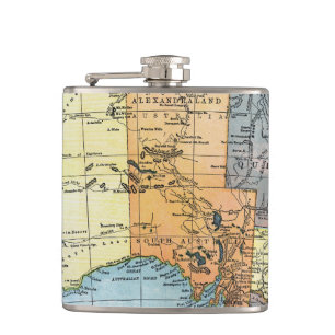 MAP: AUSTRALIA, c1890 Hip Flask