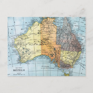 MAP: AUSTRALIA, c1890 Postcard