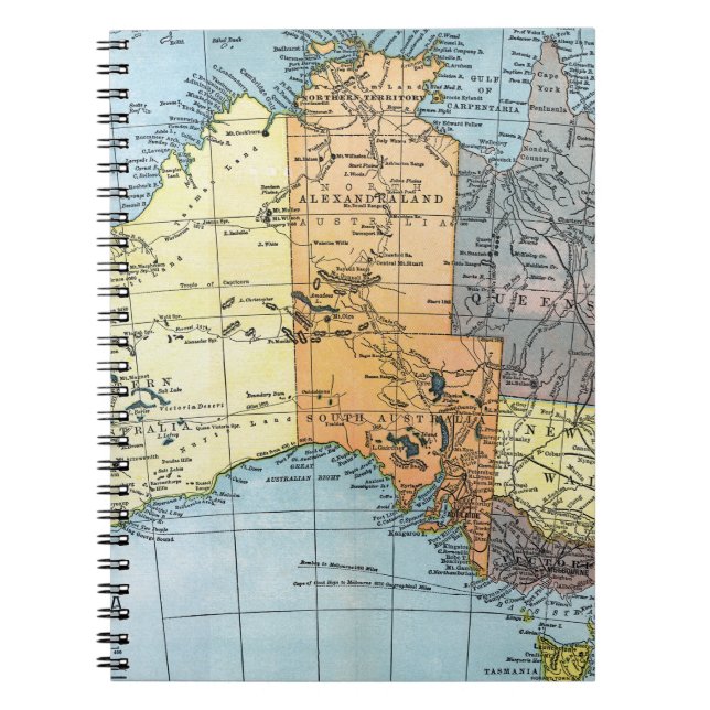 MAP: AUSTRALIA, c1890 Spiral Notebook (Front)