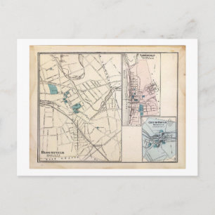Map, Bloomfield, New Jersey Vintage Postcard