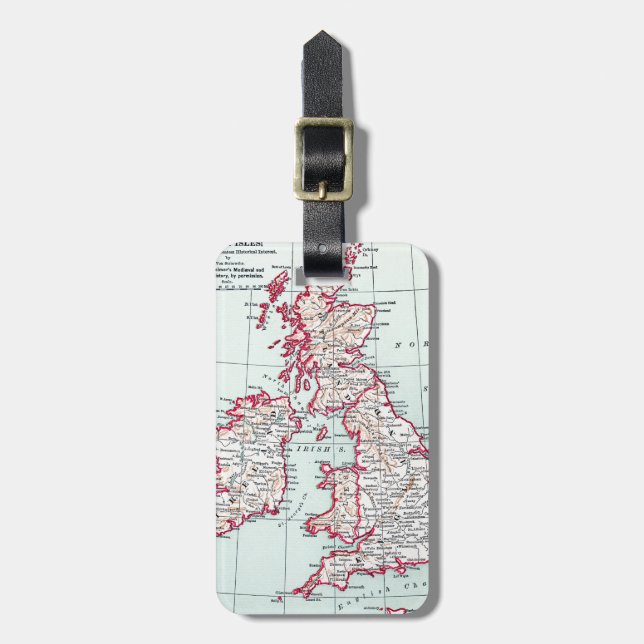 MAP: BRITISH ISLES, c1890 Luggage Tag (Front Vertical)