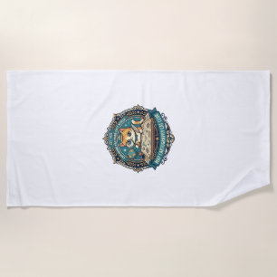 Map Cartography Cat Funny Cat Lover Design - Map C Beach Towel