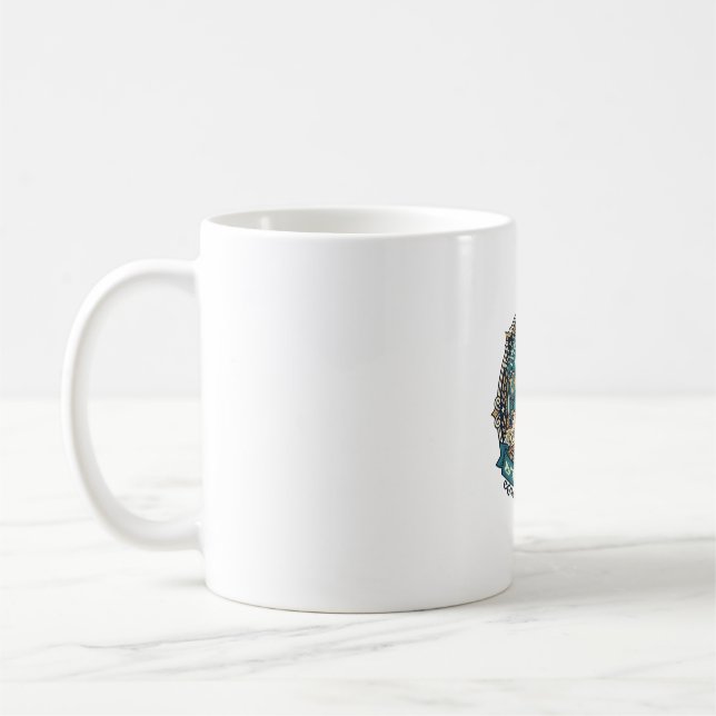 Map Cartography Cat Funny Cat Lover Design - Map C Coffee Mug (Left)