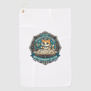Map Cartography Cat Funny Cat Lover Design - Map C Golf Towel