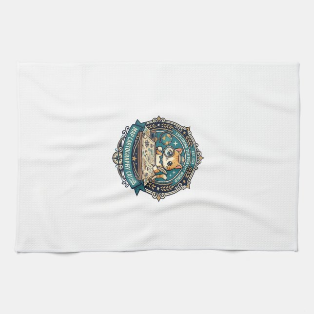 Map Cartography Cat Funny Cat Lover Design - Map C Tea Towel (Horizontal)