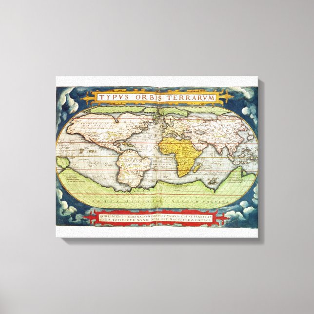 Map charting Sir Francis Drake's Canvas Print (Front)