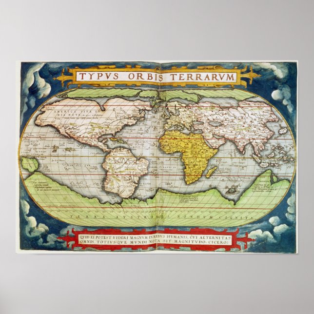 Map charting Sir Francis Drake's Poster (Front)