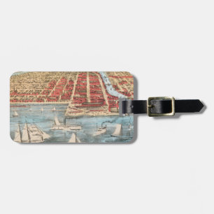 MAP: CHICAGO, c1857 Luggage Tag