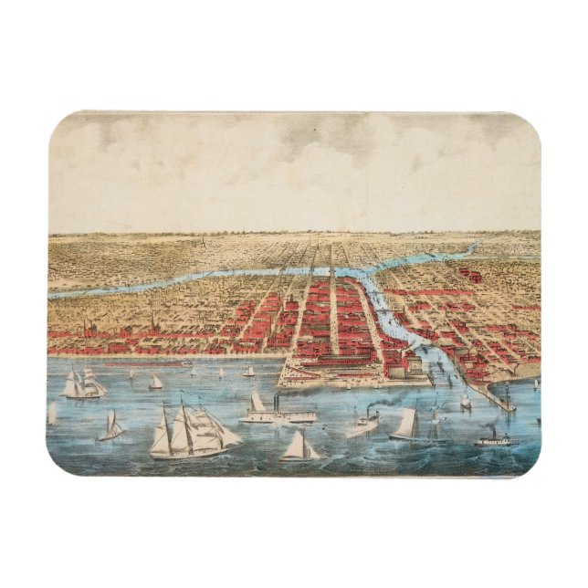 MAP: CHICAGO, c1857 Magnet (Horizontal)