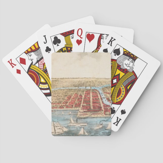 MAP: CHICAGO, c1857 Playing Cards (Back)