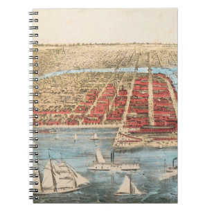 MAP: CHICAGO, c1857 Spiral Notebook