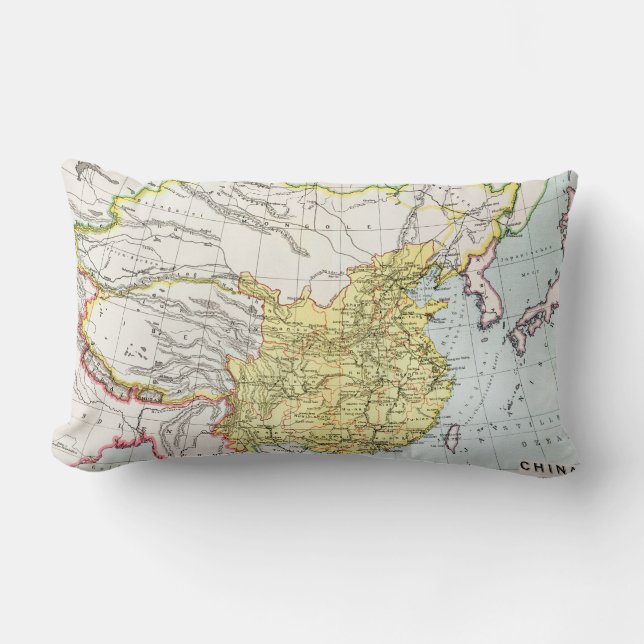 MAP: CHINA, 1910 LUMBAR CUSHION (Front)