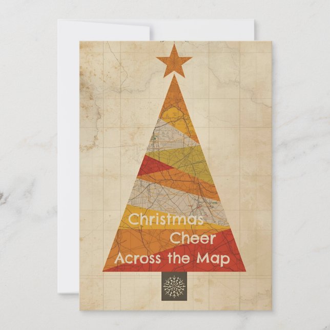 Map Christmas Tree Card (Front)