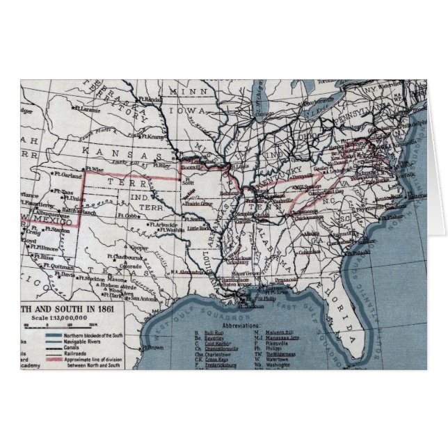 MAP: CIVIL WAR, 1861 (Front Horizontal)