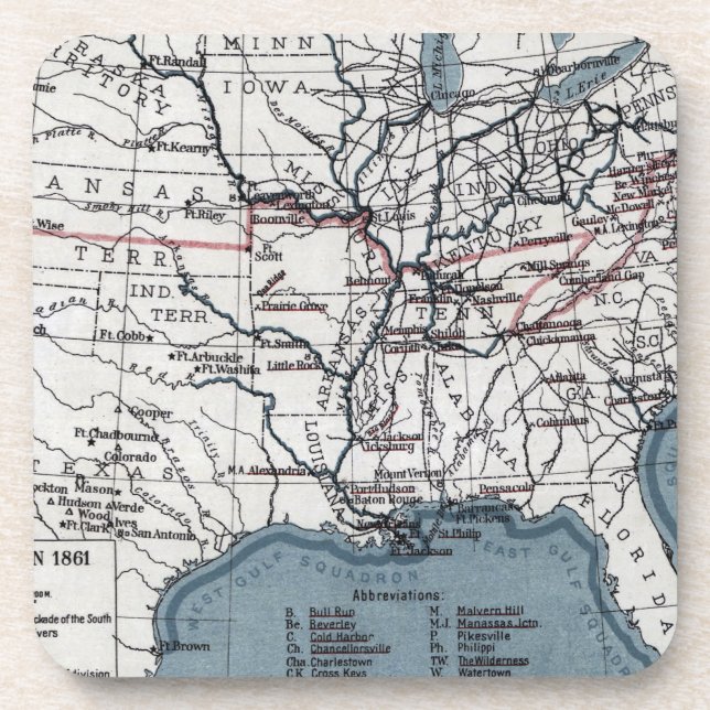 MAP: CIVIL WAR, 1861 COASTER (Front)