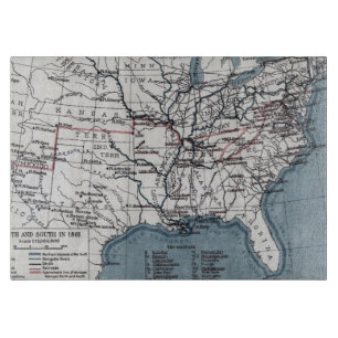 MAP: CIVIL WAR, 1861 CUTTING BOARD