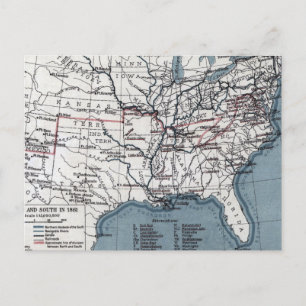 MAP: CIVIL WAR, 1861 POSTCARD