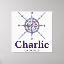 Map Compass Nursery Decor Personalised