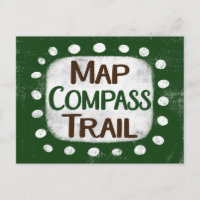 Map Compass Trail Postcard
