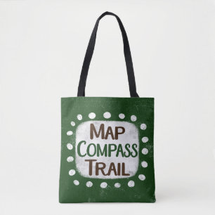 Map Compass Trail Tote Bag