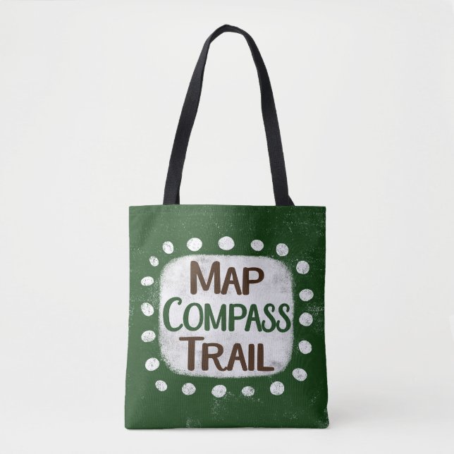 Map Compass Trail Tote Bag (Front)