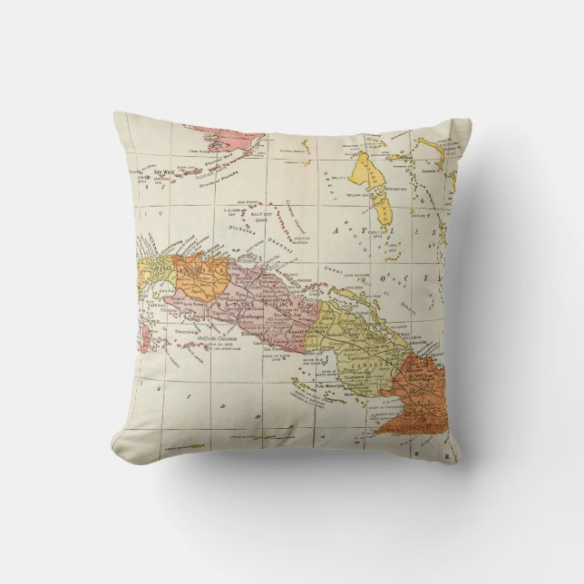 MAP: CUBA, 1900 CUSHION (Front)