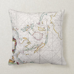 MAP: EAST INDIES, 1670 CUSHION