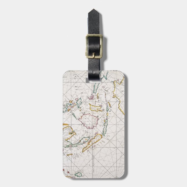 MAP: EAST INDIES, 1670 LUGGAGE TAG (Front Vertical)