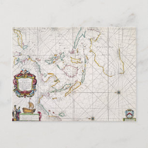 MAP: EAST INDIES, 1670 POSTCARD