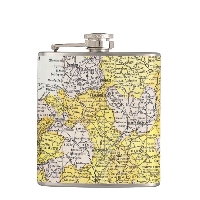 MAP: ENGLAND & WALES HIP FLASK (Front)