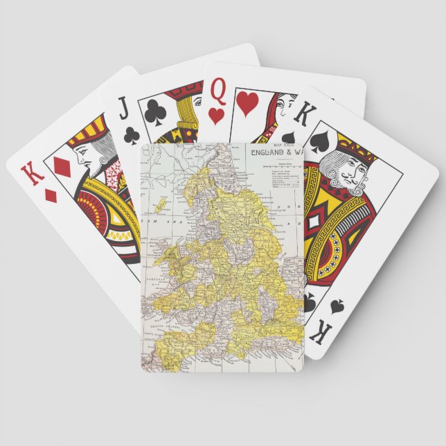 MAP: ENGLAND & WALES PLAYING CARDS (Back)