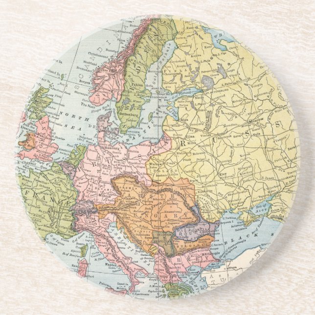 MAP: EUROPE, 1885 COASTER (Front)