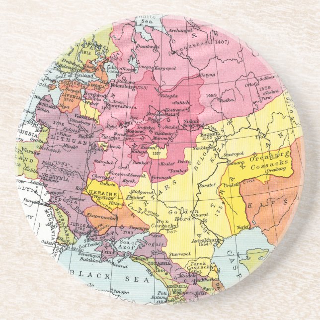 MAP: EXPANSION OF RUSSIA COASTER (Front)